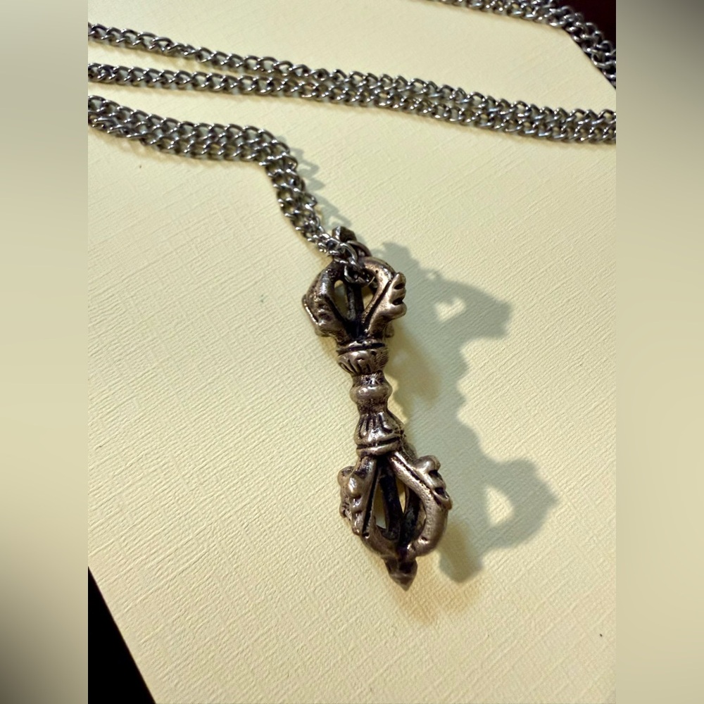 Silver Tibetan Vajra Pendant